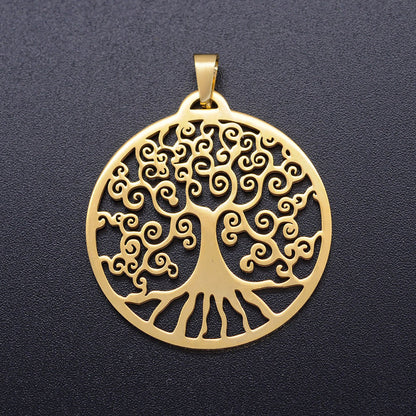Tree of Life Pendants Charms Stainless Steel Pendant For Jewelry Making 30x37mm 5pcs