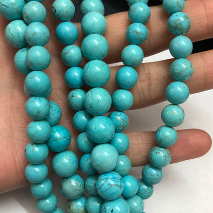 Blue Turquoise Stone Beads 4mm 6mm 8mm 10mm 12mm 15''