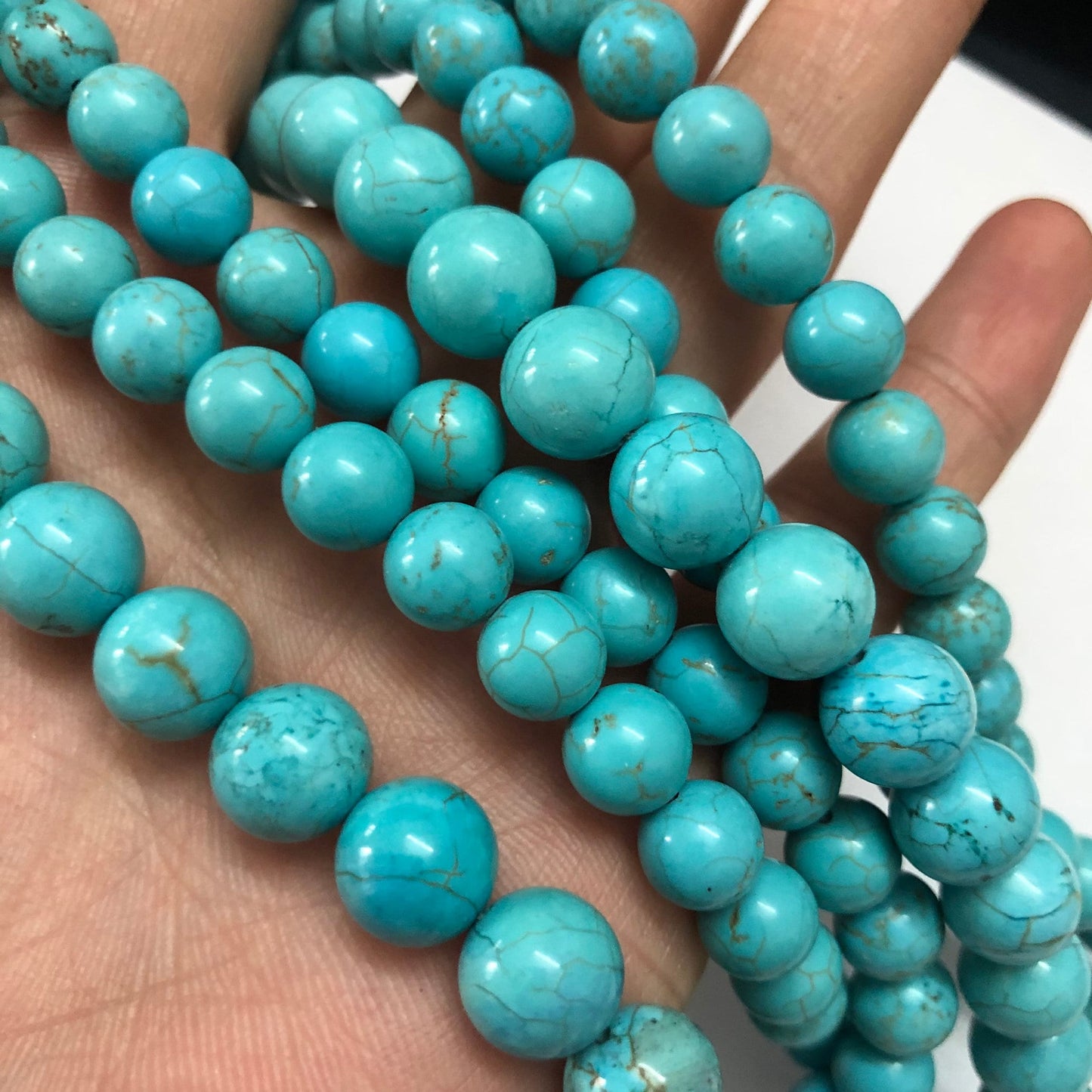 Blue Turquoise Stone Beads 4mm 6mm 8mm 10mm 12mm 15''