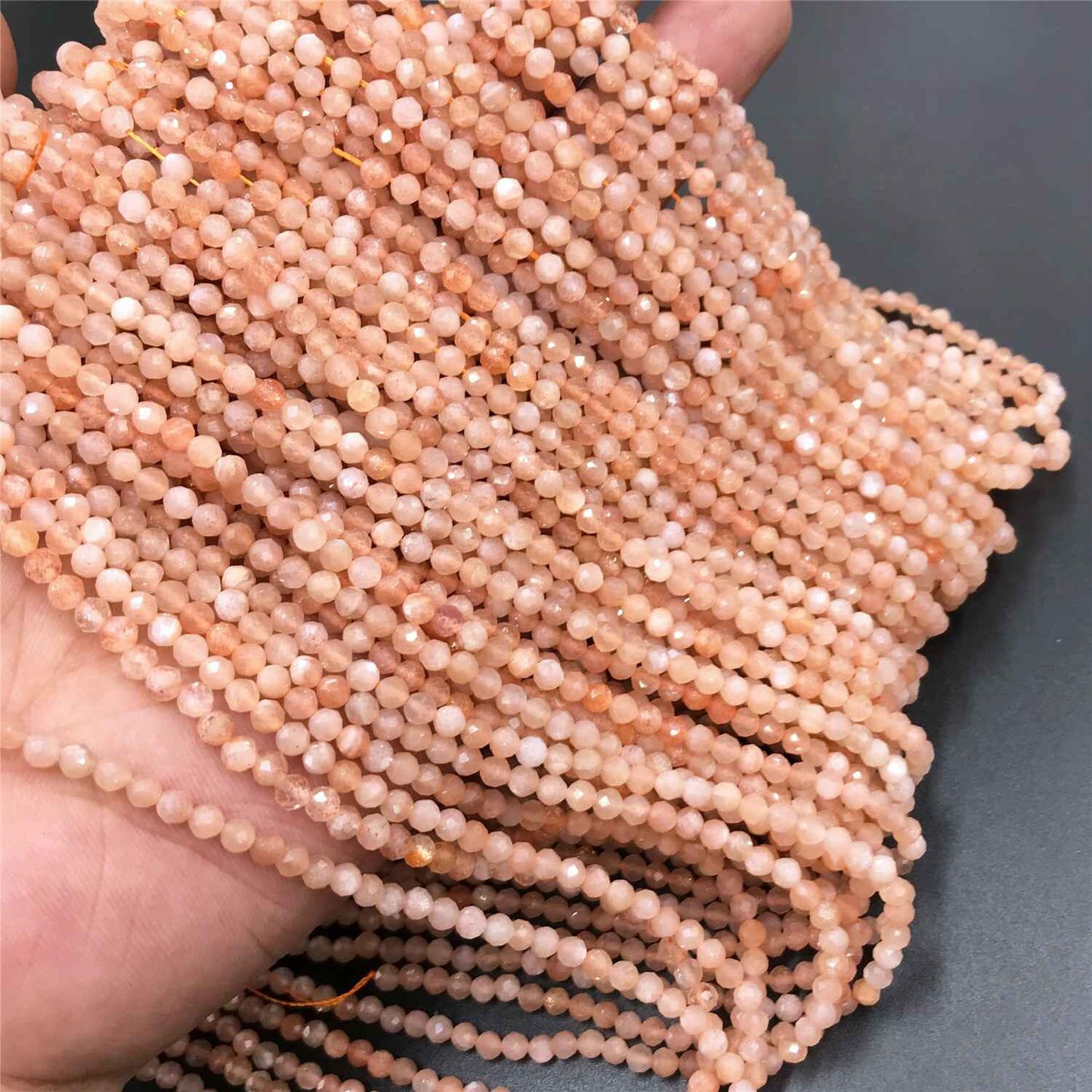 Sunstone Faceted Beads  2mm 3mm 4mm 15''