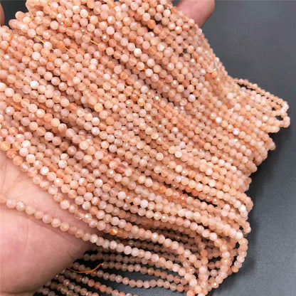 Sunstone Faceted Beads  2mm 3mm 4mm 15''