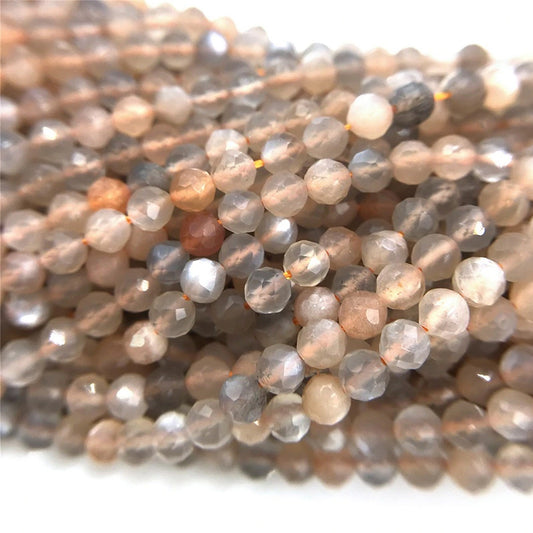 Gray Sunstone Faceted Bead  2mm 3mm 4mm 15''