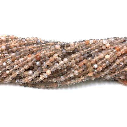Gray Sunstone Faceted Bead  2mm 3mm 4mm 15''