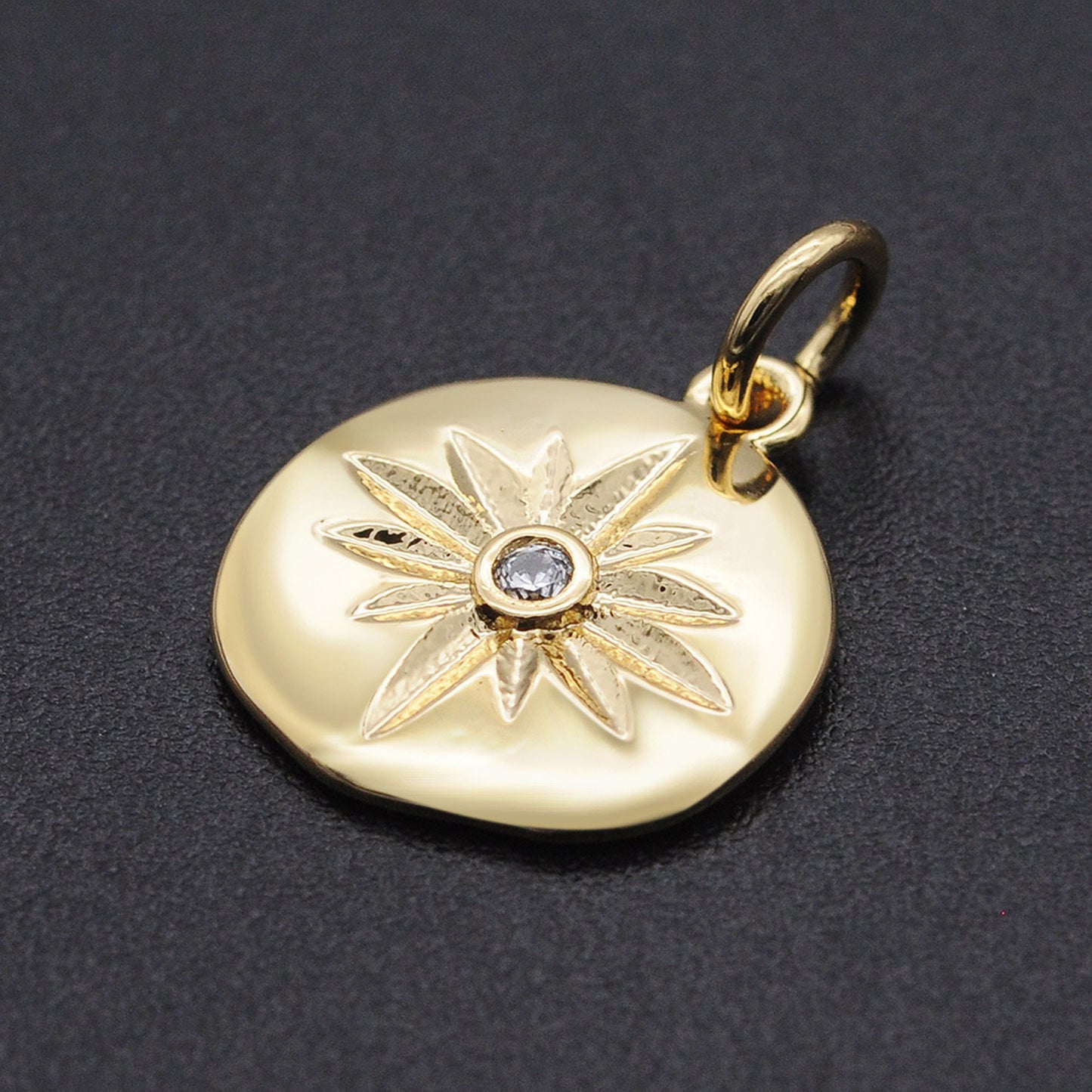Guld CZ Zircon Meteor Star Charms vedhæng, kobber DIY smykker fund 13x18mm 2stk