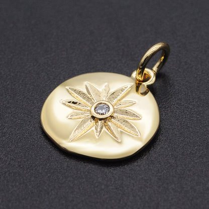 Guld CZ Zircon Meteor Star Charms vedhæng, kobber DIY smykker fund 13x18mm 2stk
