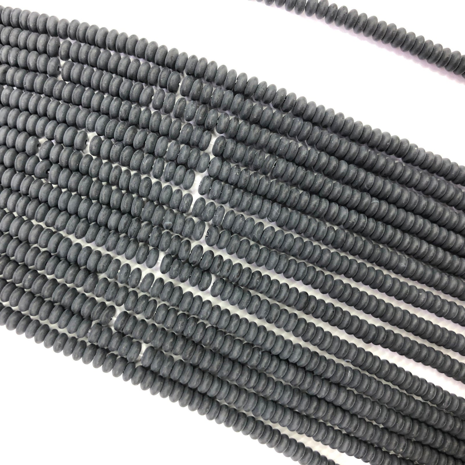 Perles rondes en onyx noir mat, pierres précieuses naturelles, 2 x 4 mm, 38 cm