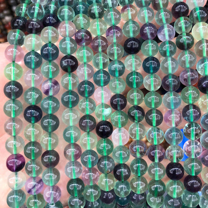 A+ Green Purple Fluorite Beads Natural Gemstone Beads 4mm 6mm 8mm 10mm 12mm 15''