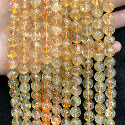 Genuine Citrine Stone Beads Crystal Quartz Beads 4mm 6mm 8mm 10mm 15''