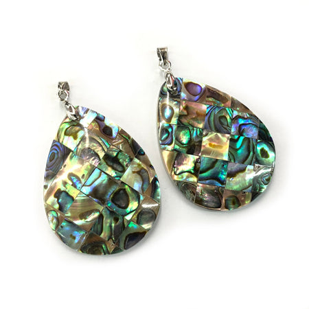 Collier pendentif en coquillage d'ormeau Collier pendentif en forme de larme 18''