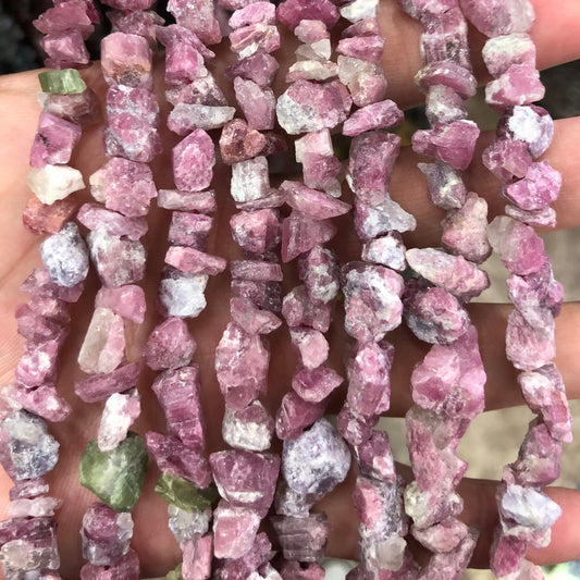 Rå Rød Turmalin Nugget Beads Naturlige Ædelsten Perler 6-12mm