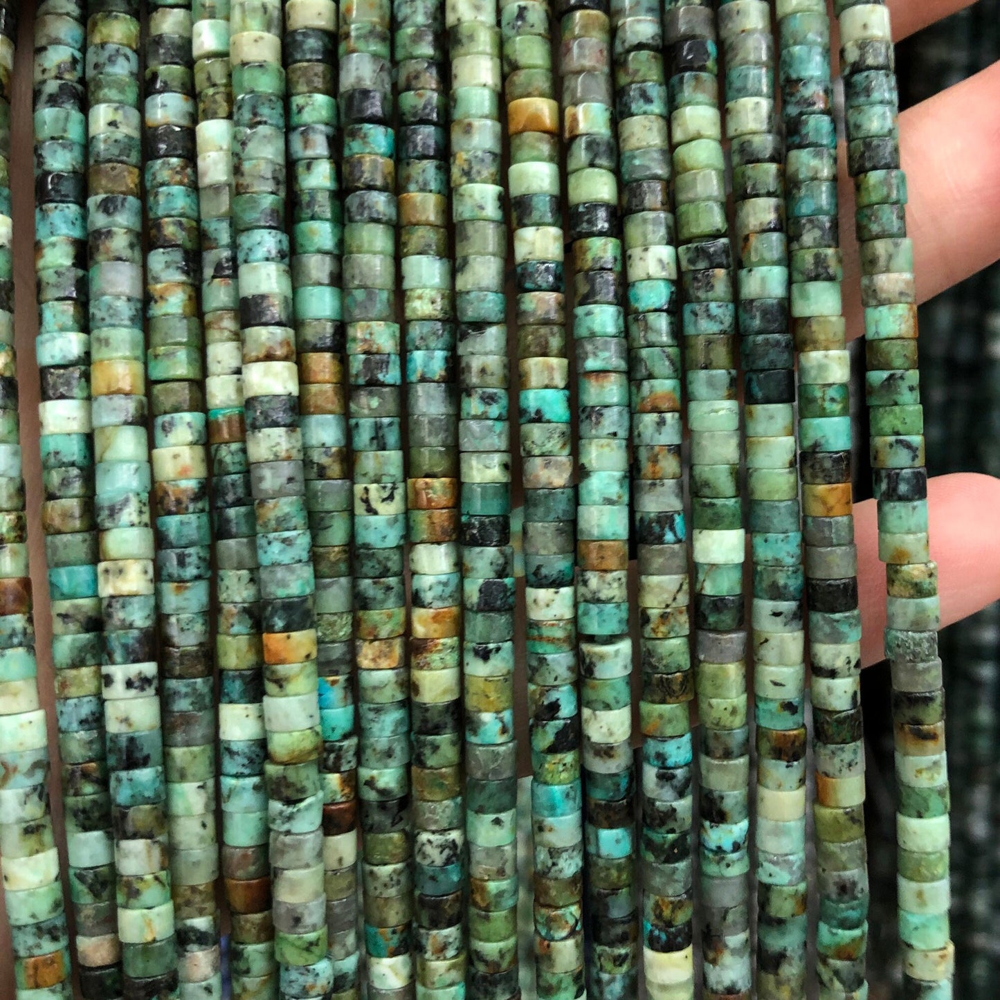 2-3x4mm African Turquoise Rondelle Beads  15''
