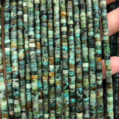 2-3x4mm African Turquoise Rondelle Beads  15''
