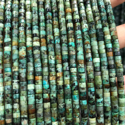 2-3x4mm African Turquoise Rondelle Beads  15''