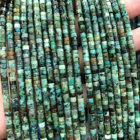 African Turquoise Heishi Beads 15''