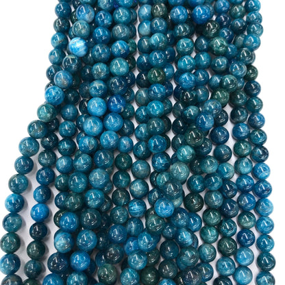 Blue Apatite Beads 4mm 6mm 8mm 10mm 15''