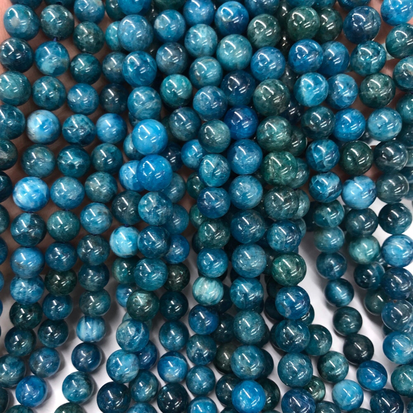 Blue Apatite Beads 4mm 6mm 8mm 10mm 15''