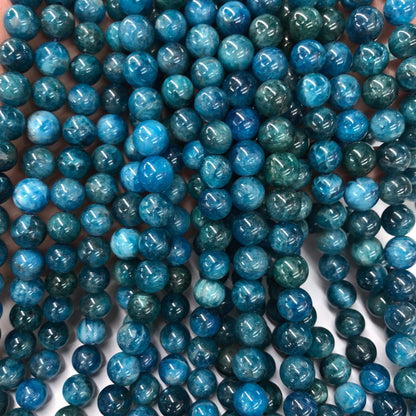Blue Apatite Beads 4mm 6mm 8mm 10mm 15''
