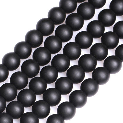 Black Onyx Matte Beads Natural Gemstone Beads 4mm 6mm 8mm 10mm 12mm 14mm 15''