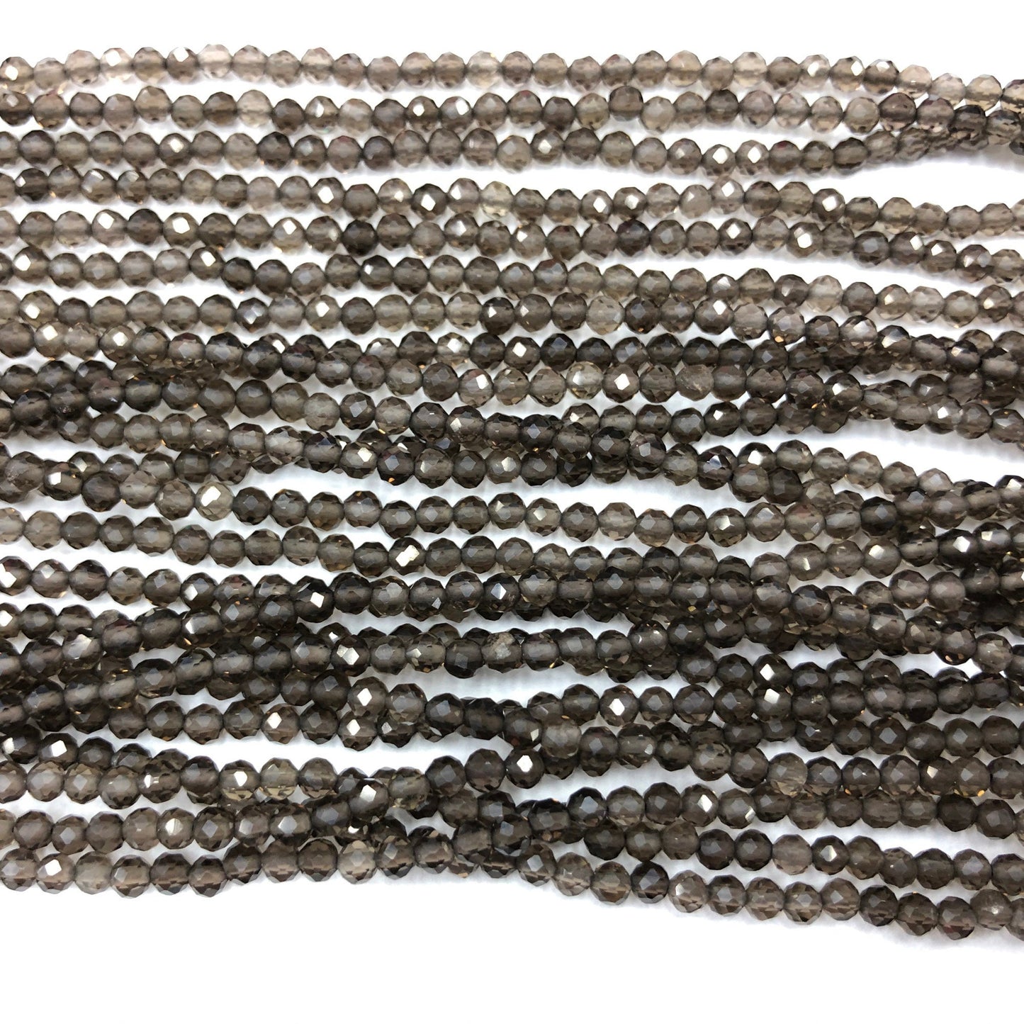 Smoky Quartz Faceted Beads 2mm 3mm 4mm 15''