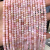 Perles à facettes en opale rose cubique, pierres précieuses naturelles, 4-5 mm, 15 pouces