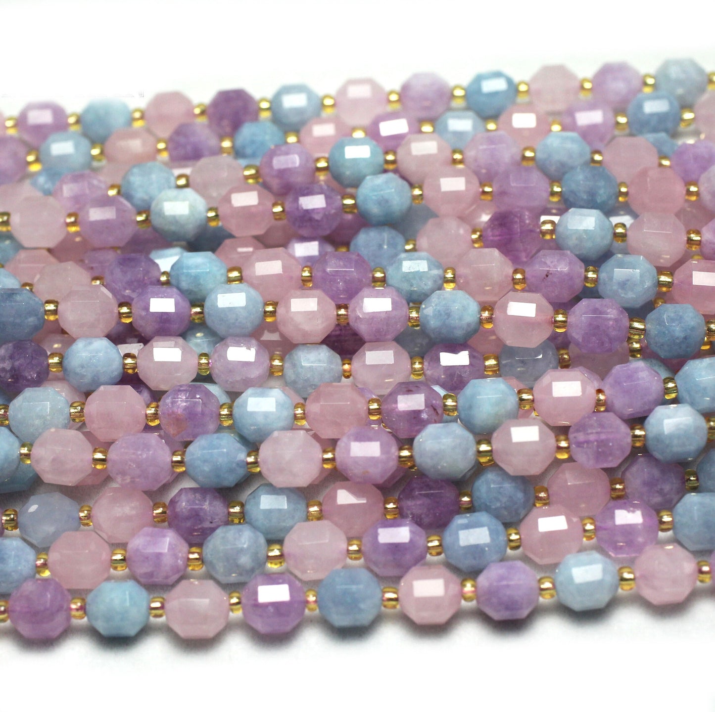 Morganite akvamarin facetteret, naturlig ædelsten, rørsten 6 mm 8 mm 10 mm 15''