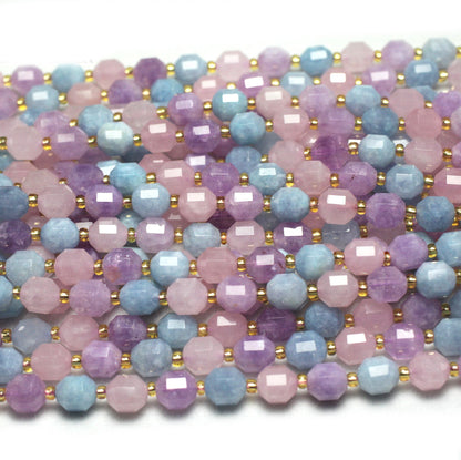 Morganite akvamarin facetteret, naturlig ædelsten, rørsten 6 mm 8 mm 10 mm 15''