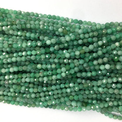 Emerald Faceted Beads  2mm 3mm 15''