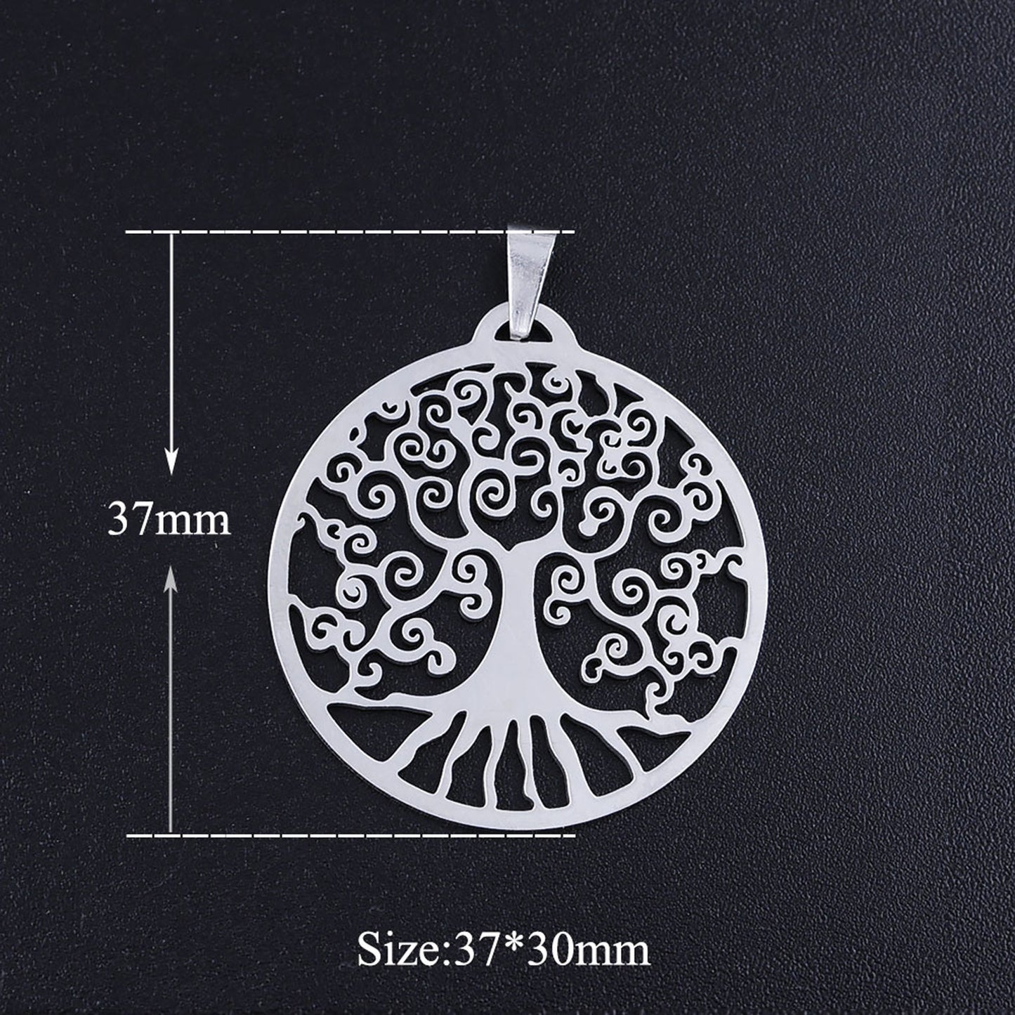 Tree of Life Pendants Charms Stainless Steel Pendant For Jewelry Making 30x37mm 5pcs