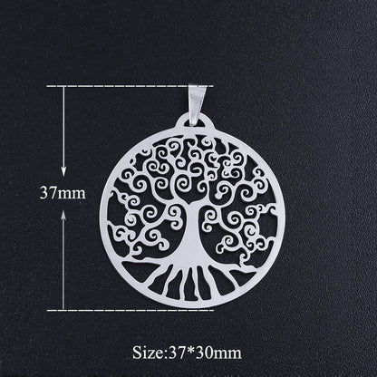 Tree of Life Pendants Charms Stainless Steel Pendant For Jewelry Making 30x37mm 5pcs
