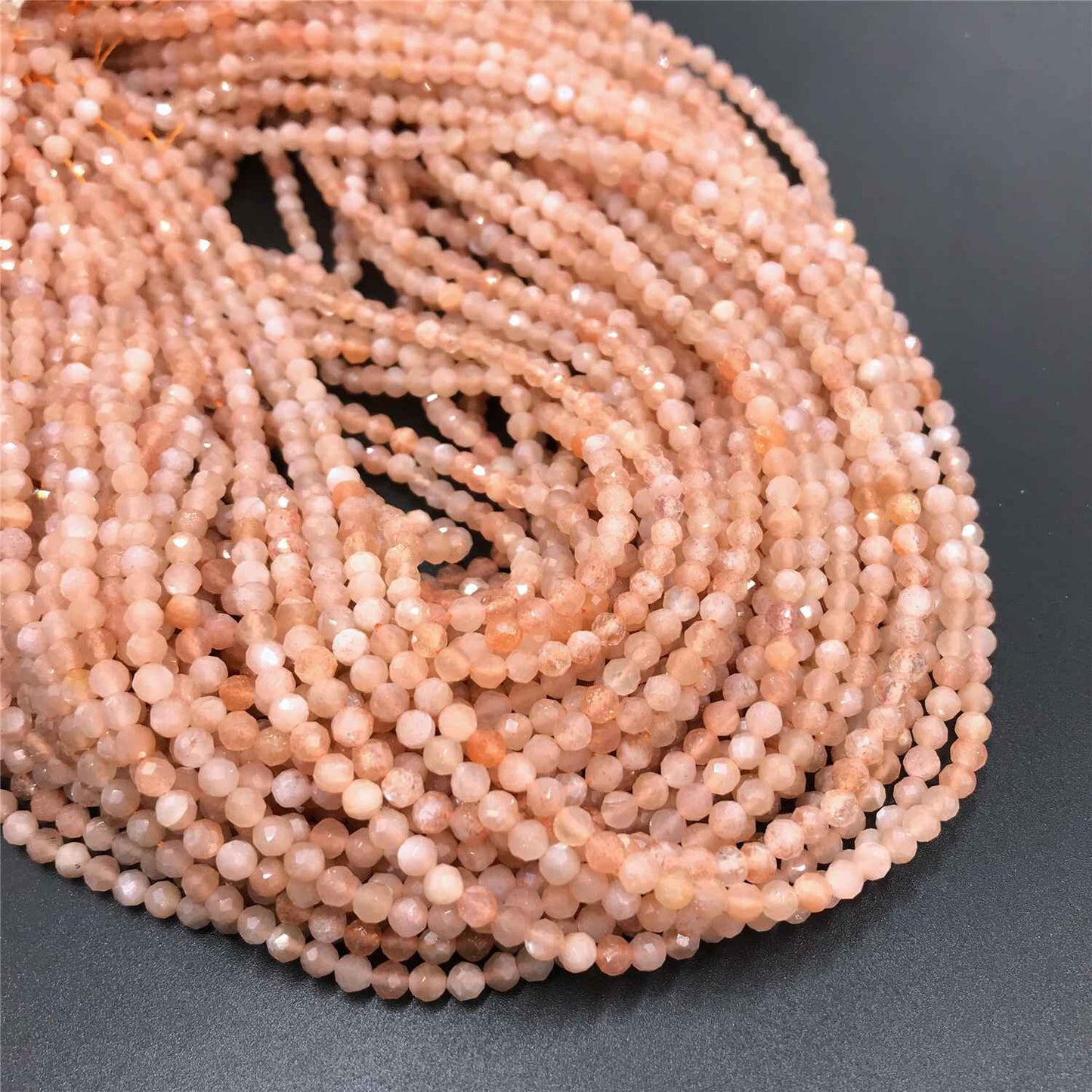 Sunstone Faceted Beads  2mm 3mm 4mm 15''