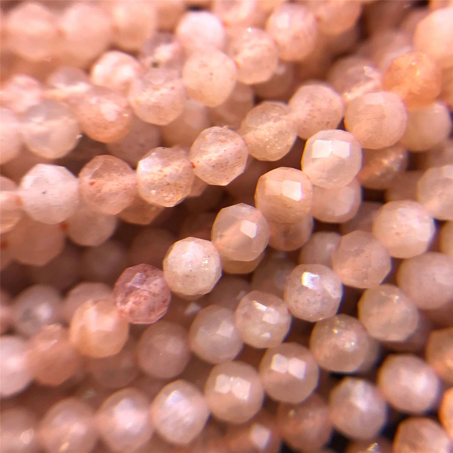 Sunstone Faceted Beads  2mm 3mm 4mm 15''