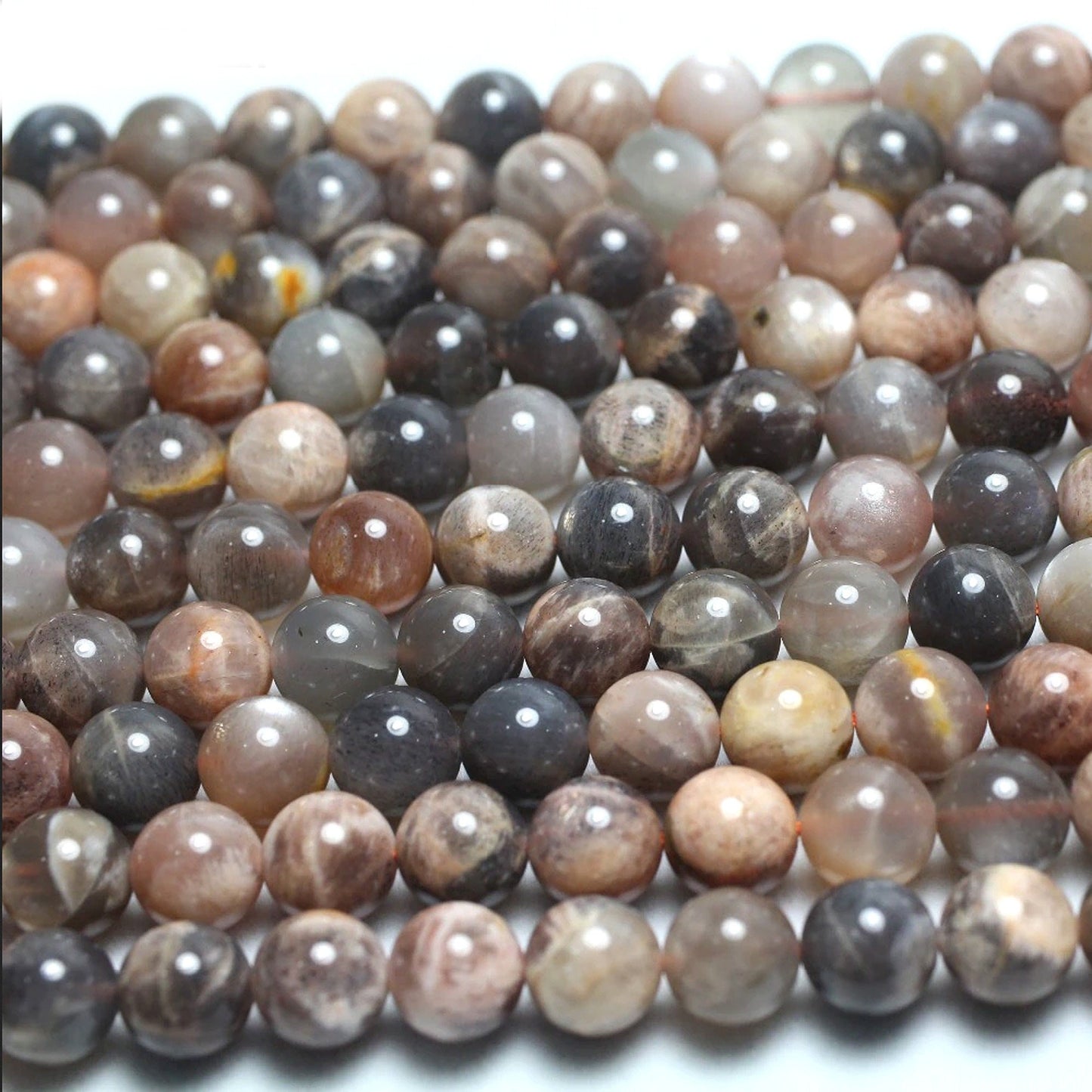 Gray Sunstone Beads  6mm 8mm 10mm 12mm 15''