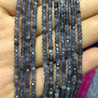 Iolite Faceted Rondelle Beads  2x3mm 3x4mm 15''