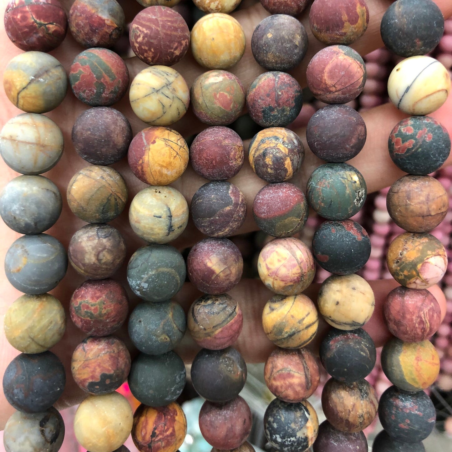 Picasso Jasper Matte Beads 4mm 6mm 8mm 10mm 12mm 15''