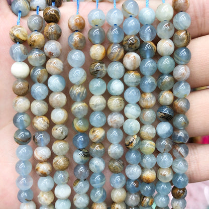 Blue Calcite Beads 6mm 8mm 10mm 12mm 15''