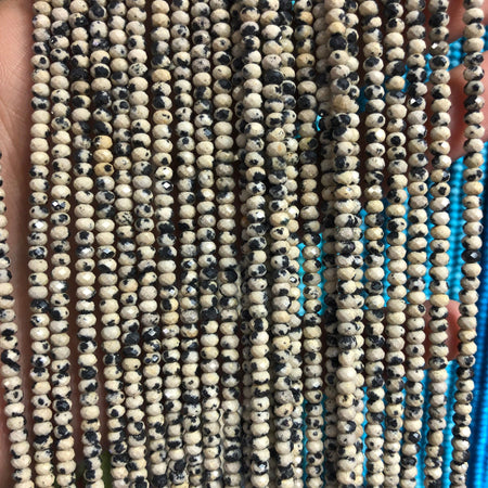 Dalmatian Jasper Rondelle Faceted Rondelle 2x3mm 15''