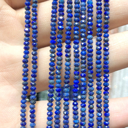 Perles à facettes en lapis-lazuli 2x3mm 3x4mm 15''
