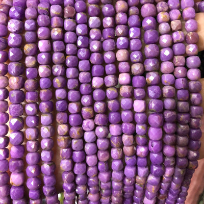 Phosphosiderite Cube  Faceted Beads 4mm 15''