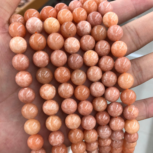 Orange Calcitperler 6mm 8mm 10mm 15''