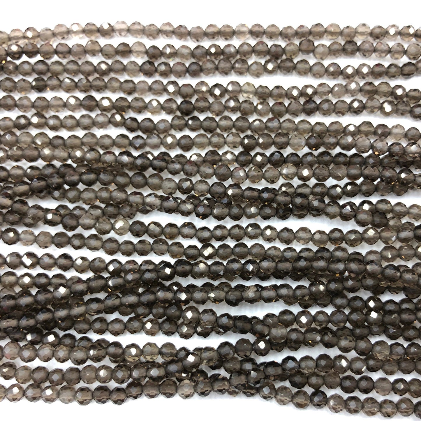 Smoky Quartz Faceted Beads 2mm 3mm 4mm 15''