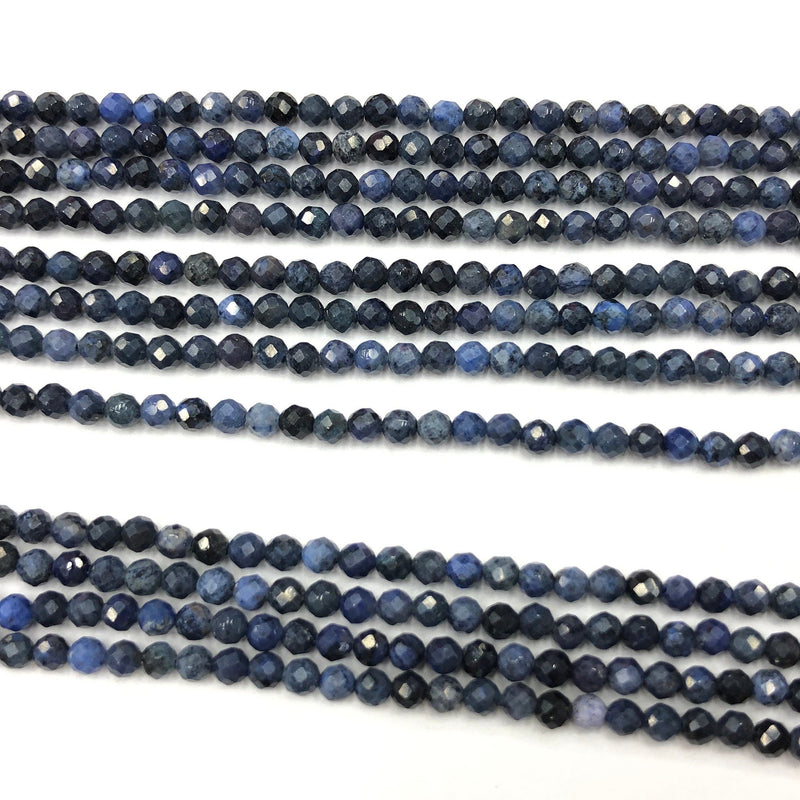 Dumortierite Faceted Beads 2mm 3mm 4mm 15''
