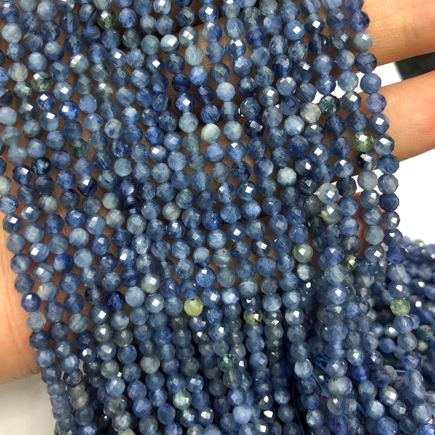 Kyanite Faceted Bead  2mm 3mm 4mm 15''