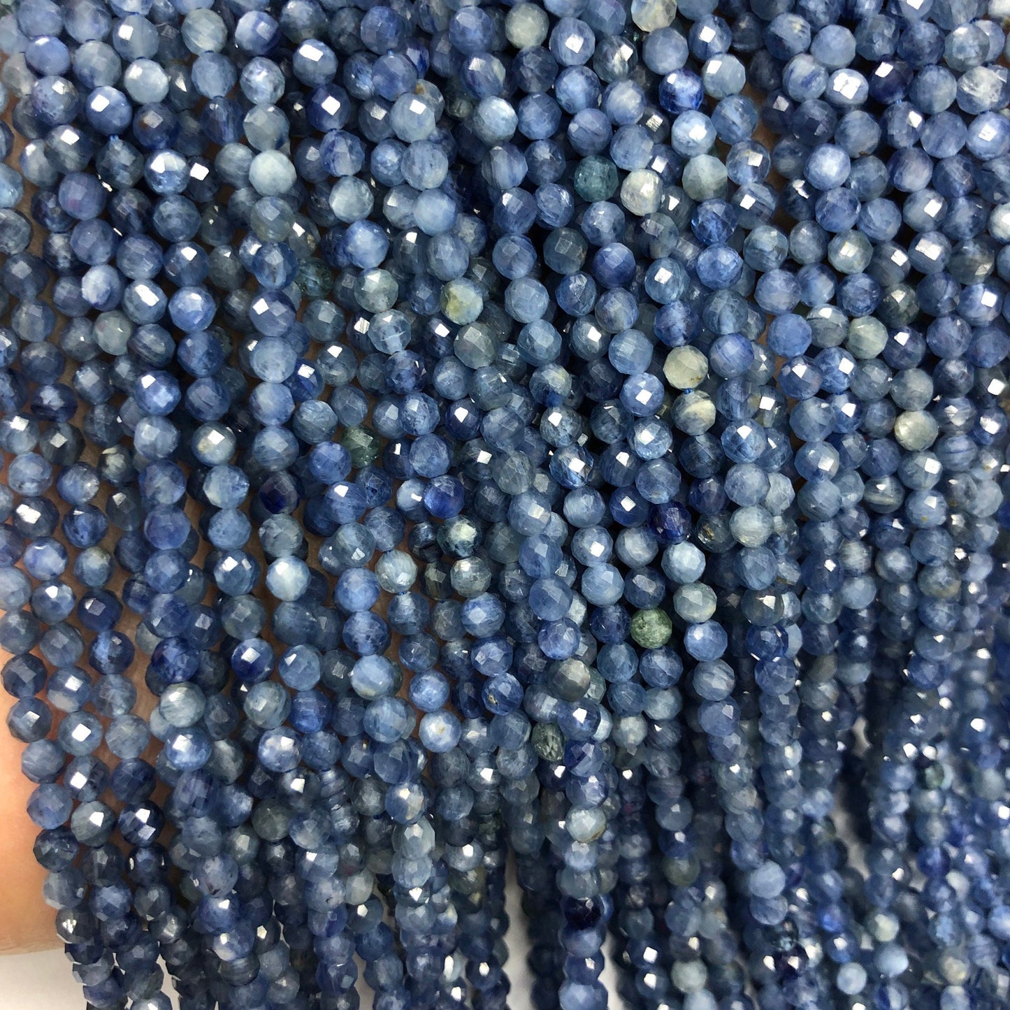 Kyanite Faceted Bead  2mm 3mm 4mm 15''