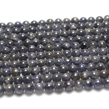 Genuine Iolite Stone Beads 4mm 6mm 8mm 10mm 15''