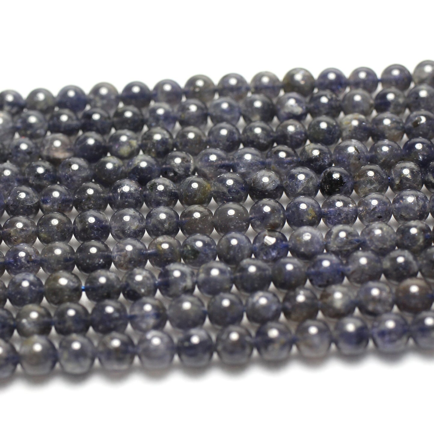 Genuine Iolite Stone Beads 4mm 6mm 8mm 10mm 15''