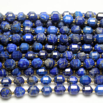 Genuine Lapis Lazuli Tube Faceted Beads 8mm 10mm 15''