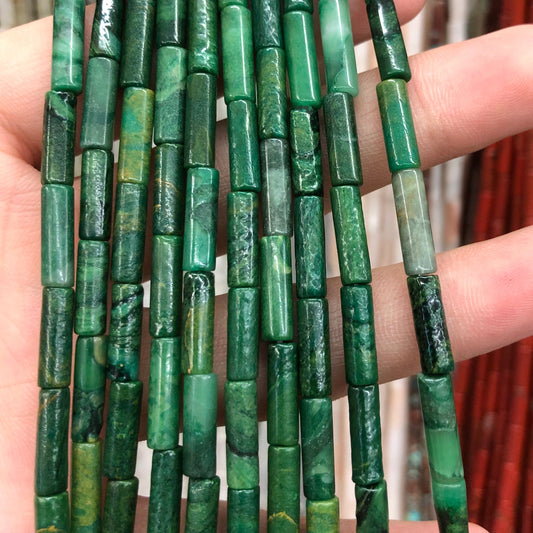 4x13mm African Jade Tube Magnesit 15''
