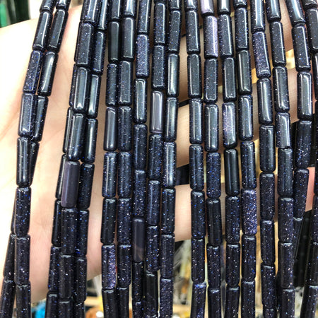 4x13mm Blue Sandstone Tube Beads 15''