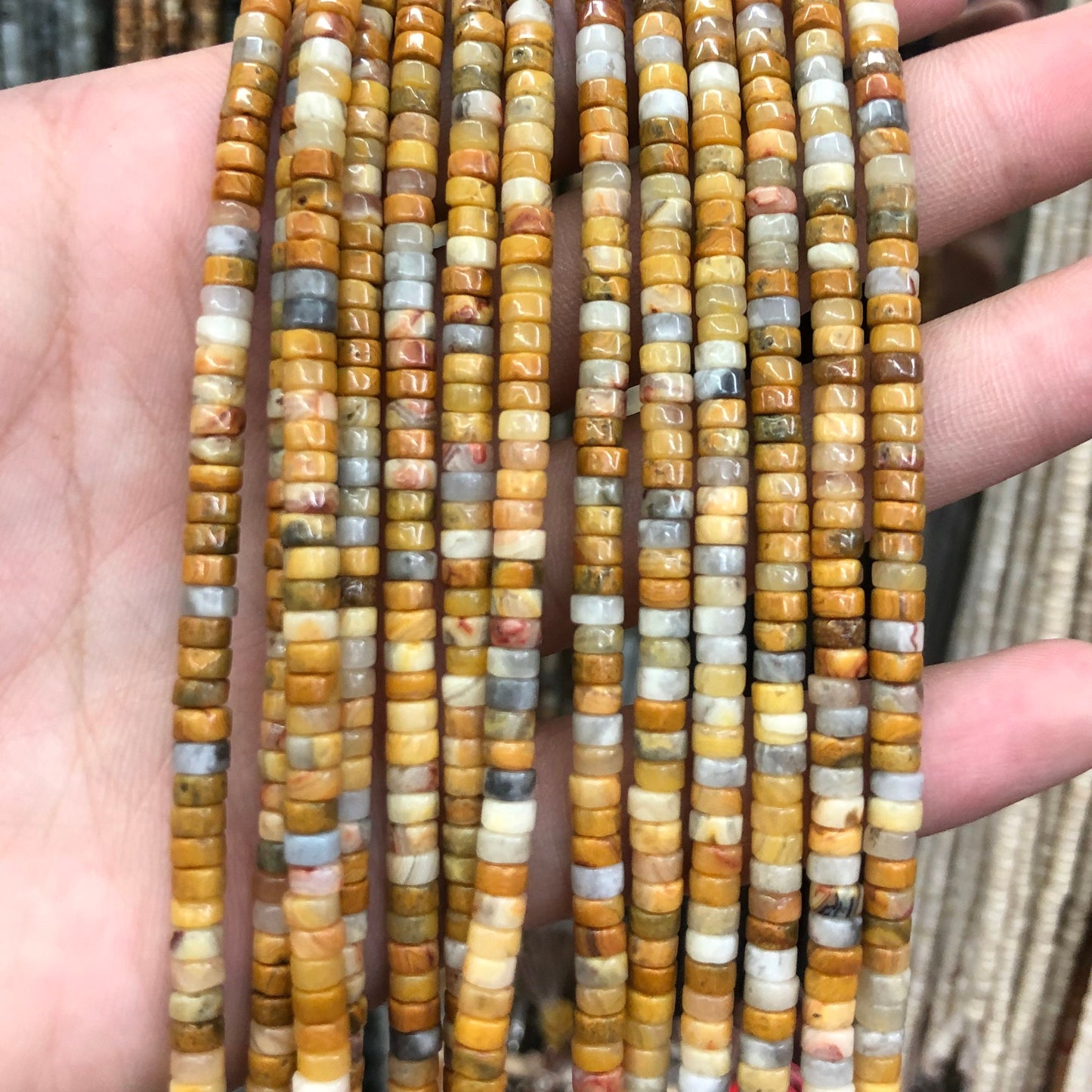 2x4mm Crazy Agate Rondelle Beads 15''