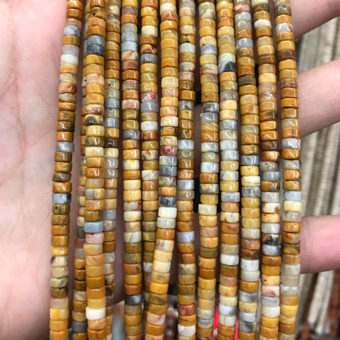 2x4mm Crazy Agate Rondelle Beads 15''